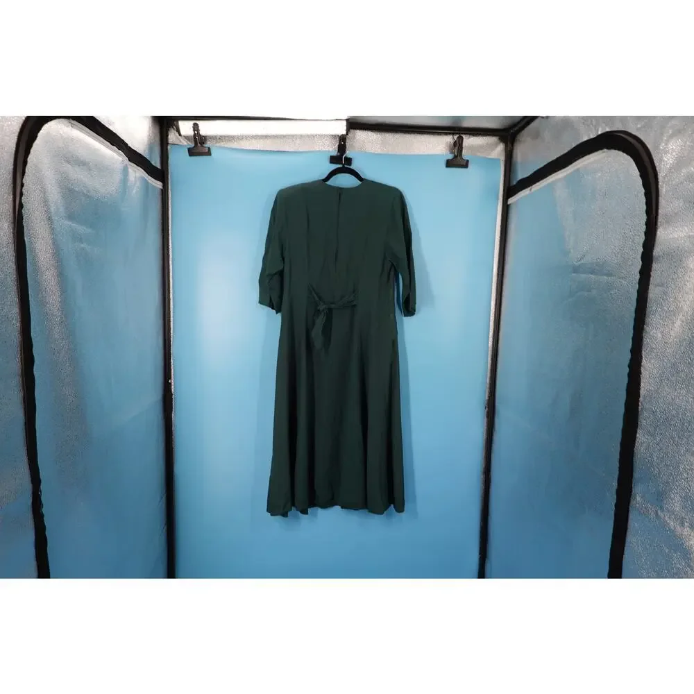 Vintage Piccalino Green Flowy Dress Size 8P